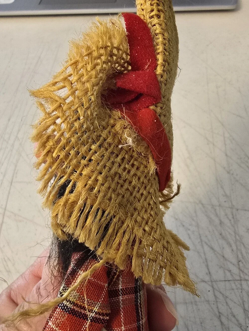 Vintage Jerry Elsner Co. Multi-Colored Bearded Hillbilly straw hat Doll Japan